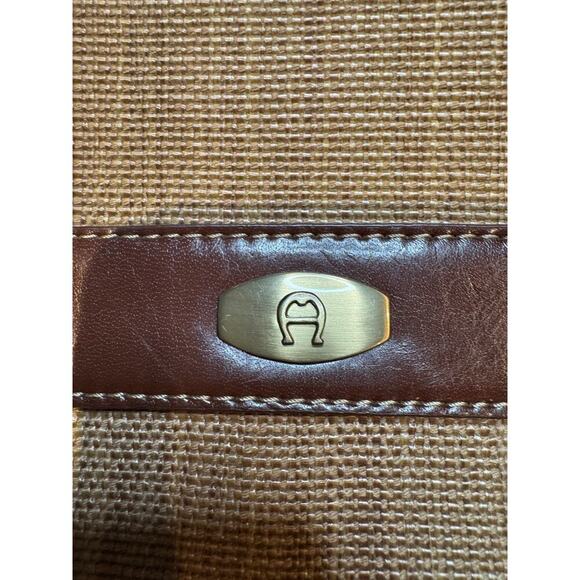 Etienne Aigner Elegant Tan and Brown Handbag with Leather Trim - Picture 2 of 6